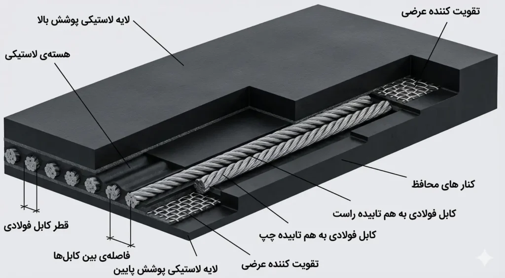 تسمه نقاله استیل کورد