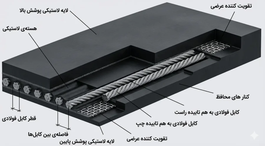 تسمه نقاله استیل کورد